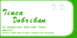 timea dobriban business card